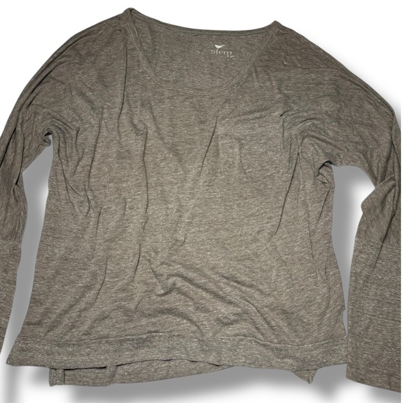 Stem Long Sleeve Top Knit Pocket Casual Comfy Everyday Tee Shirt Sz M organic - Picture 6 of 9